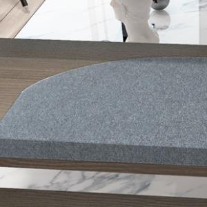 Installed Bent Stair Pads on Metal Staircase