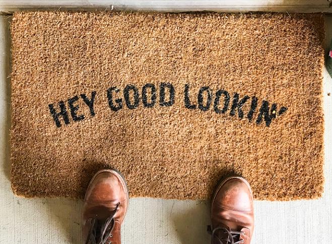 Imitation coconut palm door mat display picture