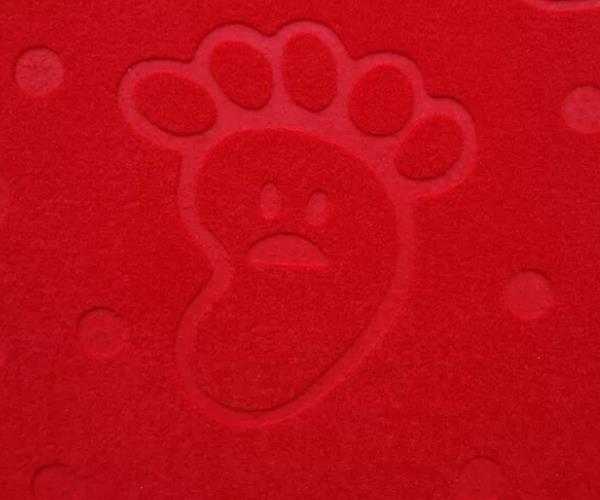 Close up of the surface of the brushed embossed door mat