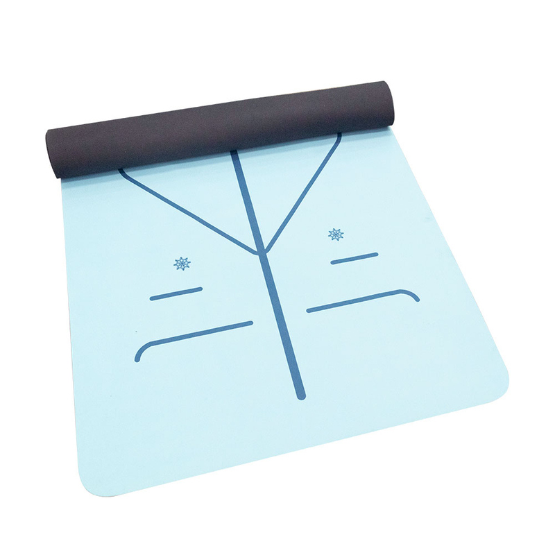 Premium 10mm thick TPE yoga mat in lavender color, lying flat on floor