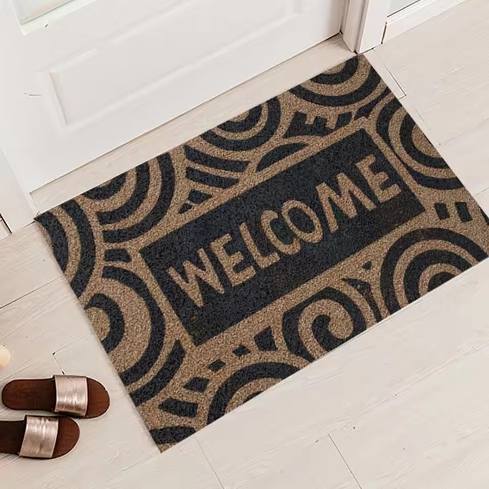 Welcome doormat, family four seasons decoration low-grade switch carpet doormat, indoor and outdoor floor mat 40*60cm