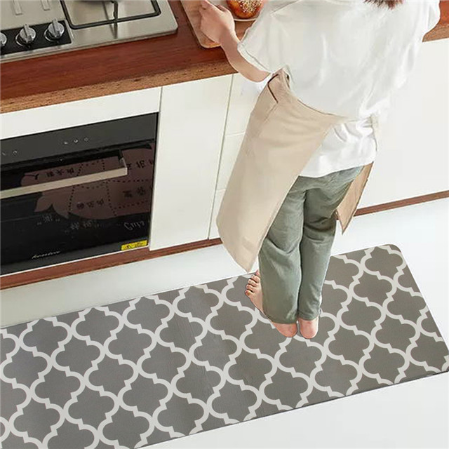Printed Anti-fatigue Kitchen Rug Set Non-slip Waterproof Kitchen Mat for Floor PVC for Home Sink Office Kitchen