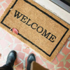 Welcome doormat, family four seasons decoration low-grade switch carpet doormat, indoor and outdoor floor mat 40*60cm