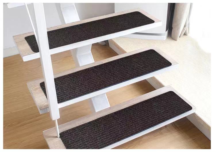 Embossed Non Slip Stair Treads Carpet self-stick striped printed stair mat