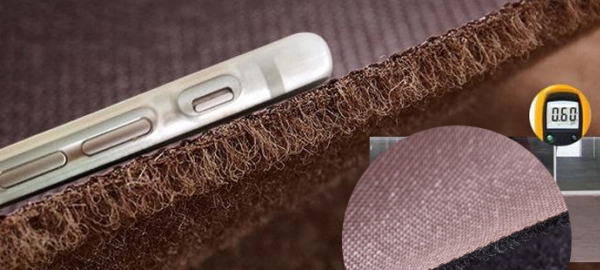 Embroidery door mat thickness