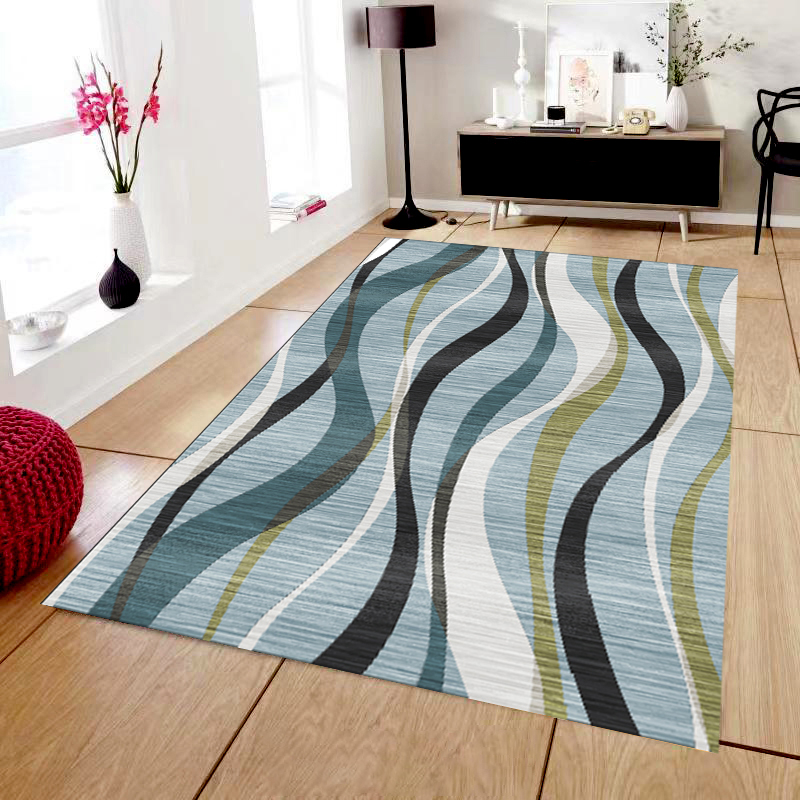 Abstract Area Rug for Living Dining Room Modern Geometric Printed Throw Rugs Washable Non-Slip Floor Mats Bedroom Carpets