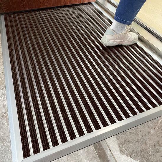 Aluminum alloy welcome pad surface texture details