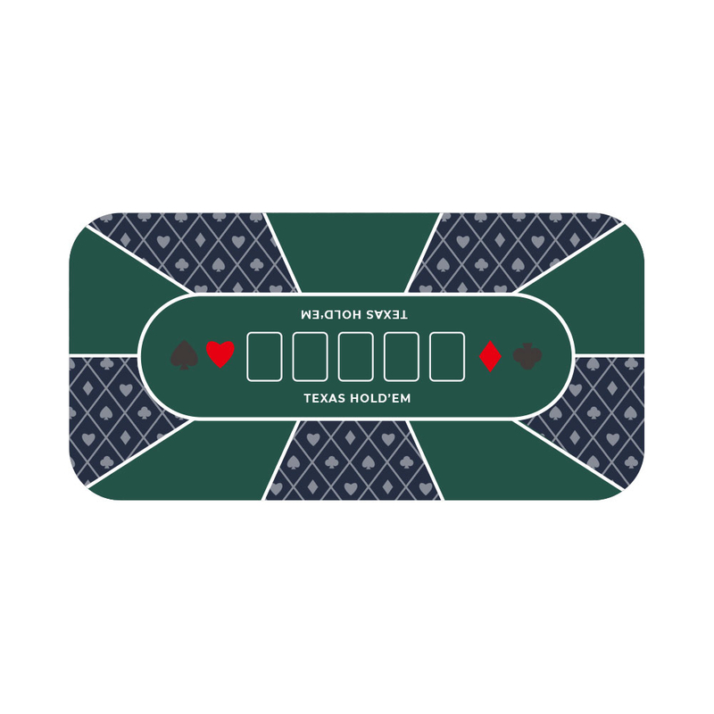 Texas Poker Table Mat Floor Mat Green Blue, Suitable for Family Hotel Chess And Card Room Entertainment