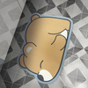 Customized diatomaceous earth bath mat in the shape of a teddy bear