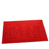 Custom Indoor Non Slip Door Mat Entrance Welcome Doormat Embossed Polyester Red Rug