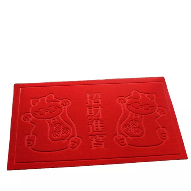 The gray brushed embossed door mat laid at the entrance of modern homes enhances the entry-level style