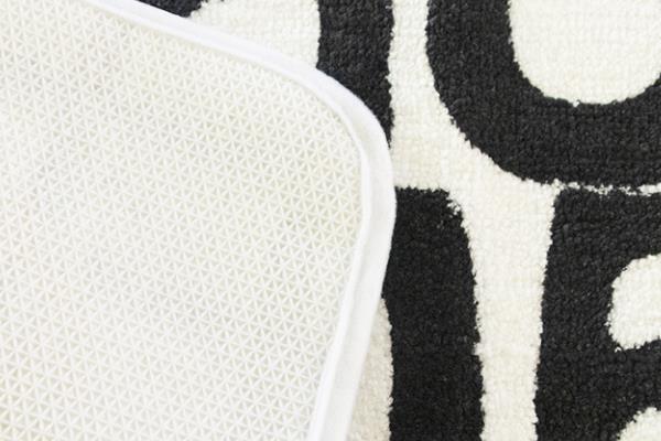 Close up of plush bath pad backing