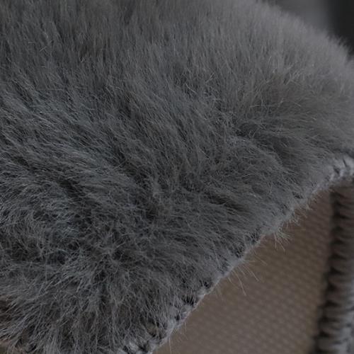 Close up of plush artificial fur carpet