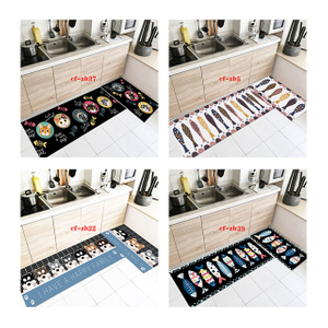 2 Sets of Machine Washable Kitchen Carpet, Non-slip/non-slip Kitchen Running Carpet And Floor Mat, Super Absorbent Soft Vertical Mat for Kitchen, Sink And Laundry Room,