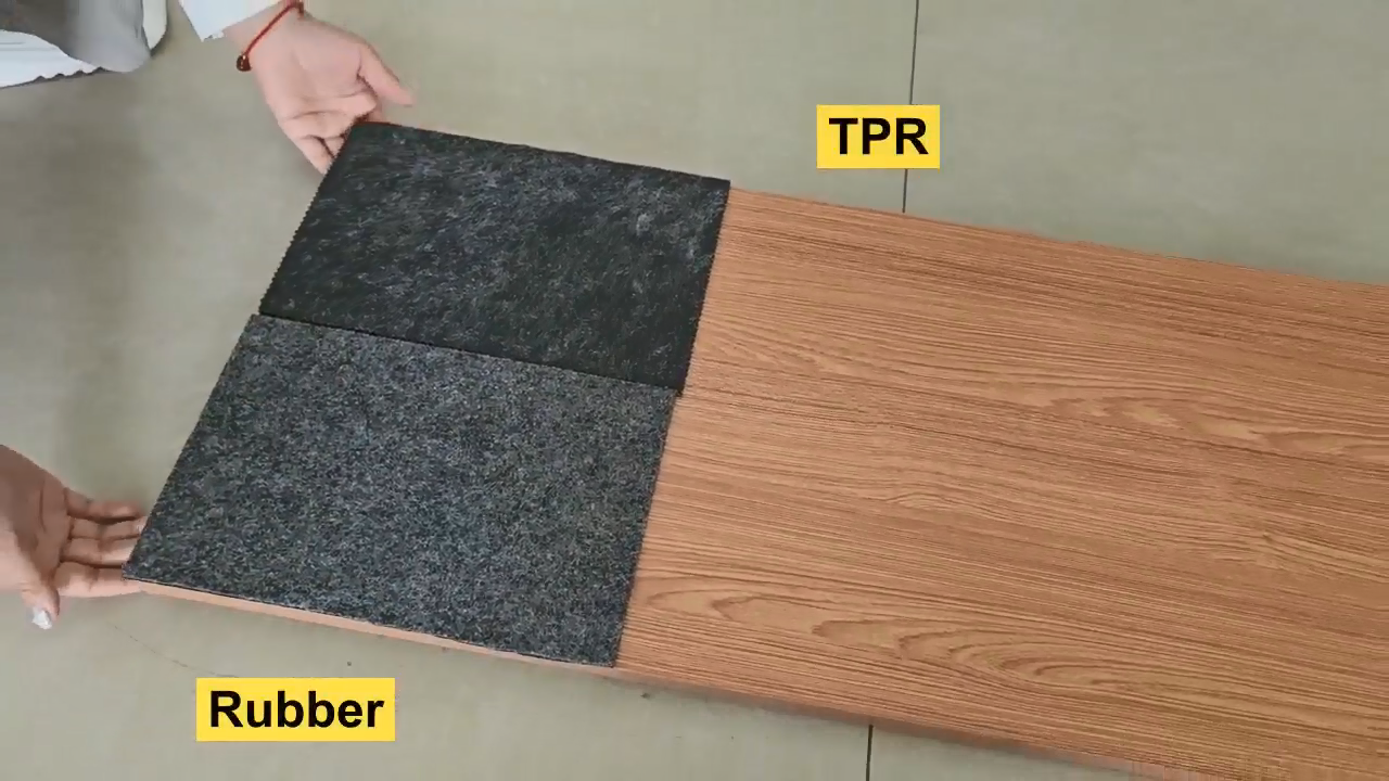 Comparison of anti-skid performance between TPR backing and rubber backing